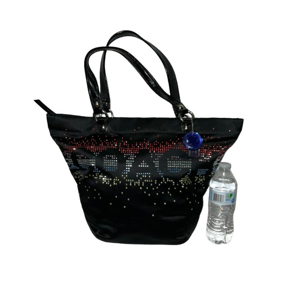 COACH Limited Special Edition Holiday Rhinestone Sateen Tote Shoulder Bag - Picture 15 of 16